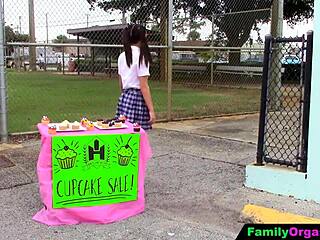 step bro stacks skinny 18+ stepsis after cupcake sale