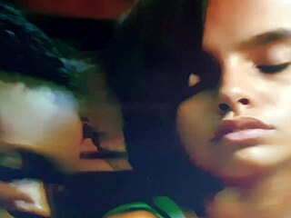 Latina Roommate Fingers Hairy Pussy with Black Dorm Honey