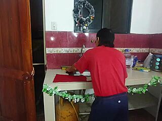 Old man rips maid's clothes for dirty pussy gaping quickie