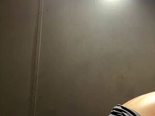 A young woman enjoys intense creampie action right in the public gym