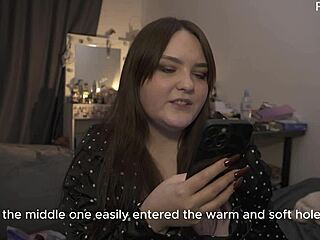 beautiful curvy milf pegs him doggystyle on nighttime train with strapon