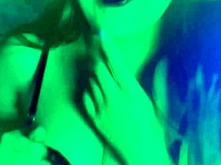 dirty student gropes her big natural tits teasing daddy... ahegao begging cum in mouth