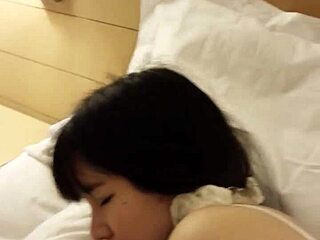 shaved chinese teen's tight pussy stuffed with huge cock?