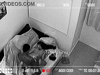 Hidden cam catches real amateur couple fucking hard in airbnb