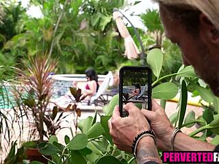 Step Daughter Catches Step Dad Jerking to Her Pics Then Fucks
