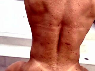 this muscular milf strips nude for intense outdoor bodybuilder workout
