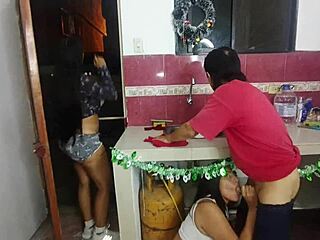 Old man rips maid's clothes for dirty pussy gaping quickie
