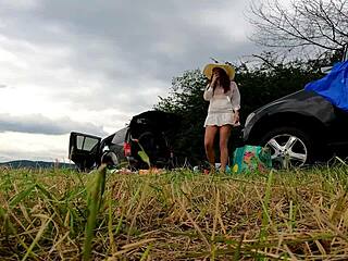 wanna see no panties girls flash pussies outdoors in lingerie miniskirts?