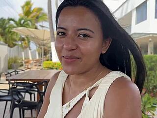 athletic latina tourist begs for fitness workout fuck interview