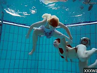 hot russian bikini teens go nude swimming pool underwater nudist fun