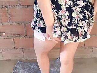 18yo latina neighbor's tiny skirt hides shaved pussy i wreck in homemade casting