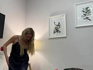 Big Ass Big Tits Blonde Squeezes Out His Precum Handjob