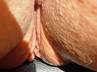 maturemom flashes her huge soaking wet meaty pussy lips in slow motion