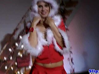you seeing this classy teen rub pussy by christmas tree?