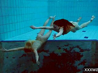 hot russian bikini teens go nude swimming pool underwater nudist fun
