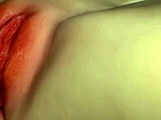 bedroom master fingers oiled fuck doll pussy to gaping orgasm closeup