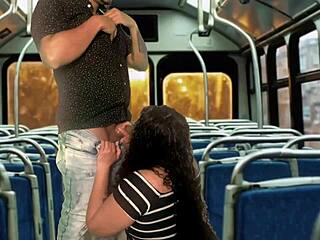 Public couple has sex on moving bus in city
