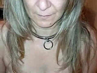 bound french slave sucks cock masturbates chained outdoors!