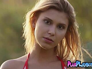 Petite Emily Rise Poses Outdoor Reveals Natural Tits Perfect Body
