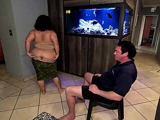 stripping for a white guy and sucking his dick on homemade video