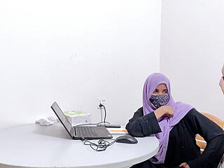 hijabi hot bank manager gets fucked by desi village farmer