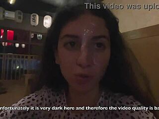 I cum on girls face at sushi bar