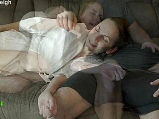 Mommy Shares Couch And Cock With Horny Stepson