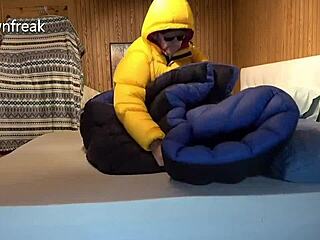 Puffy Nylon Humping Fetish Bed Cumshot Compilation Overload