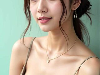 Elegant thai beauty in a captivating dress and lingerie