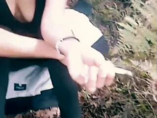 big ass petite latina bent over for outdoor doggystyle with stranger