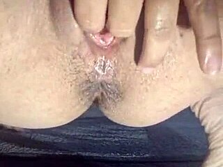beautiful curvy maid reveals her very wet pussy slowly