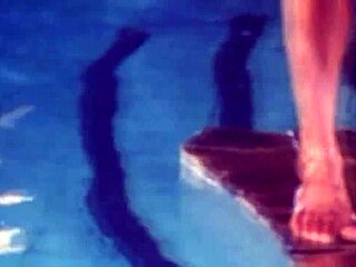 unmarried hot couple enjoying at swim pool