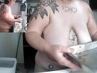 doing the dishes naked
