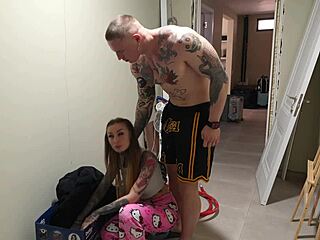 Hot Roommate In Pink Shorts Gets Fucked Senseless On Yoga Mat