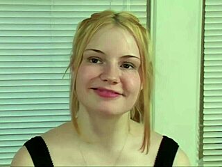 desperate amateurs hot blonde tatiana new to porn sucks cock
