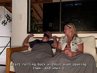 my stepson cant resist fucking my wet milf pussy behind his fathers back in the living room