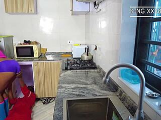 plumber gets seduced by housewife in kitchen
