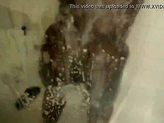 Shower time fun with ebony bbw in steamy bathroom