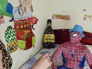 Beautiful Big Bootied Stepmother Sucks Spider Man Dick