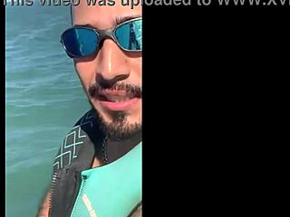 Horny brazilian bride betrays husband on honeymoon trip fucking the muscular jetski coach big dick while hubby is away