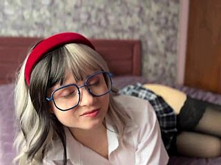 asmr naughty college girl in costumes and stockings