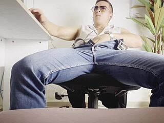 caught in the office masturbating