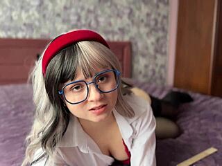asmr naughty college girl in costumes and stockings