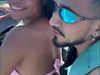 Horny brazilian bride betrays husband on honeymoon trip fucking the muscular jetski coach big dick while hubby is away