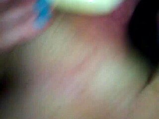 kinky wife pussy stretched with big toy and hand.