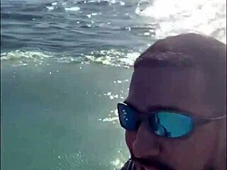 Horny brazilian bride betrays husband on honeymoon trip fucking the muscular jetski coach big dick while hubby is away