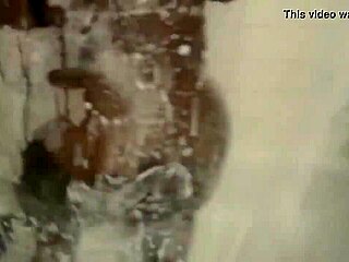 Shower time fun with ebony bbw in steamy bathroom