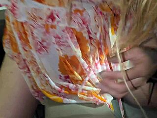 slutty blonde shows us how she fucks a car gear shift