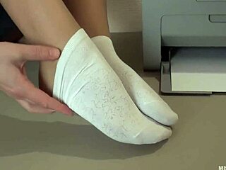 Goddess Shows Beautiful Feet In Socks To Tease You Hard