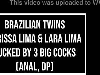 brazilian twins larissa and lara lima get dp anal from three cocks